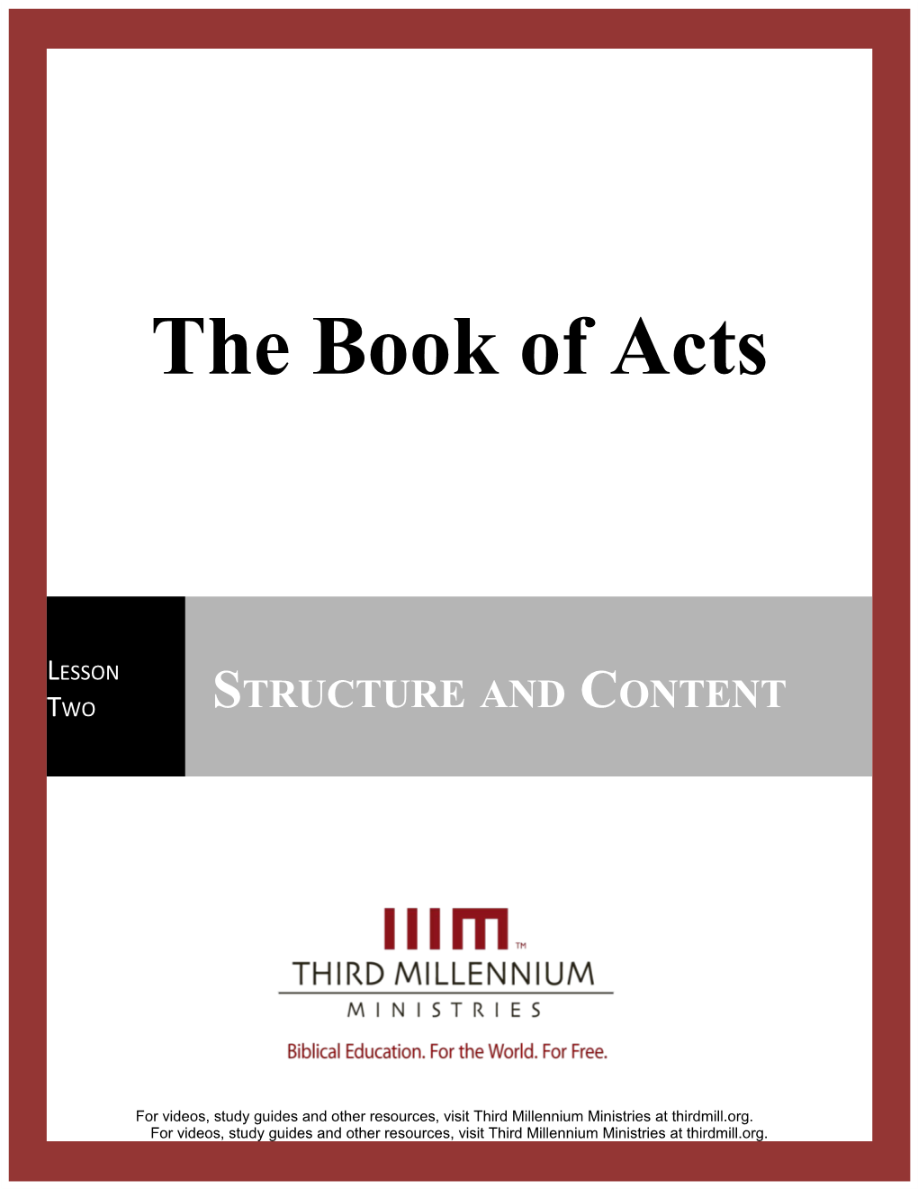 The Book of Acts, Lesson 2