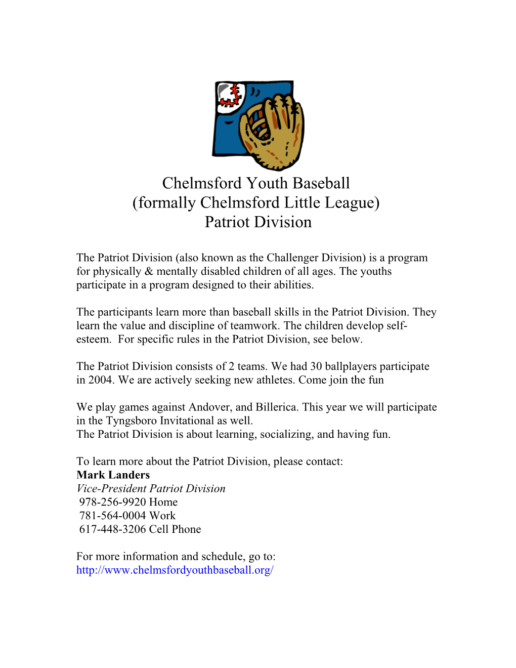 Chelmsford Little League Patriot Division