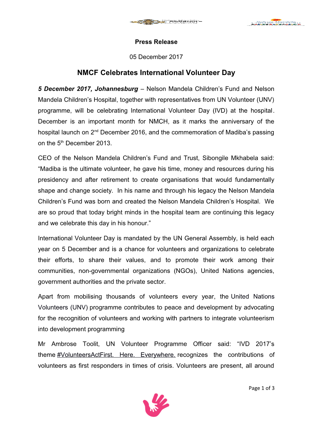Nmcfcelebrates International Volunteer Day