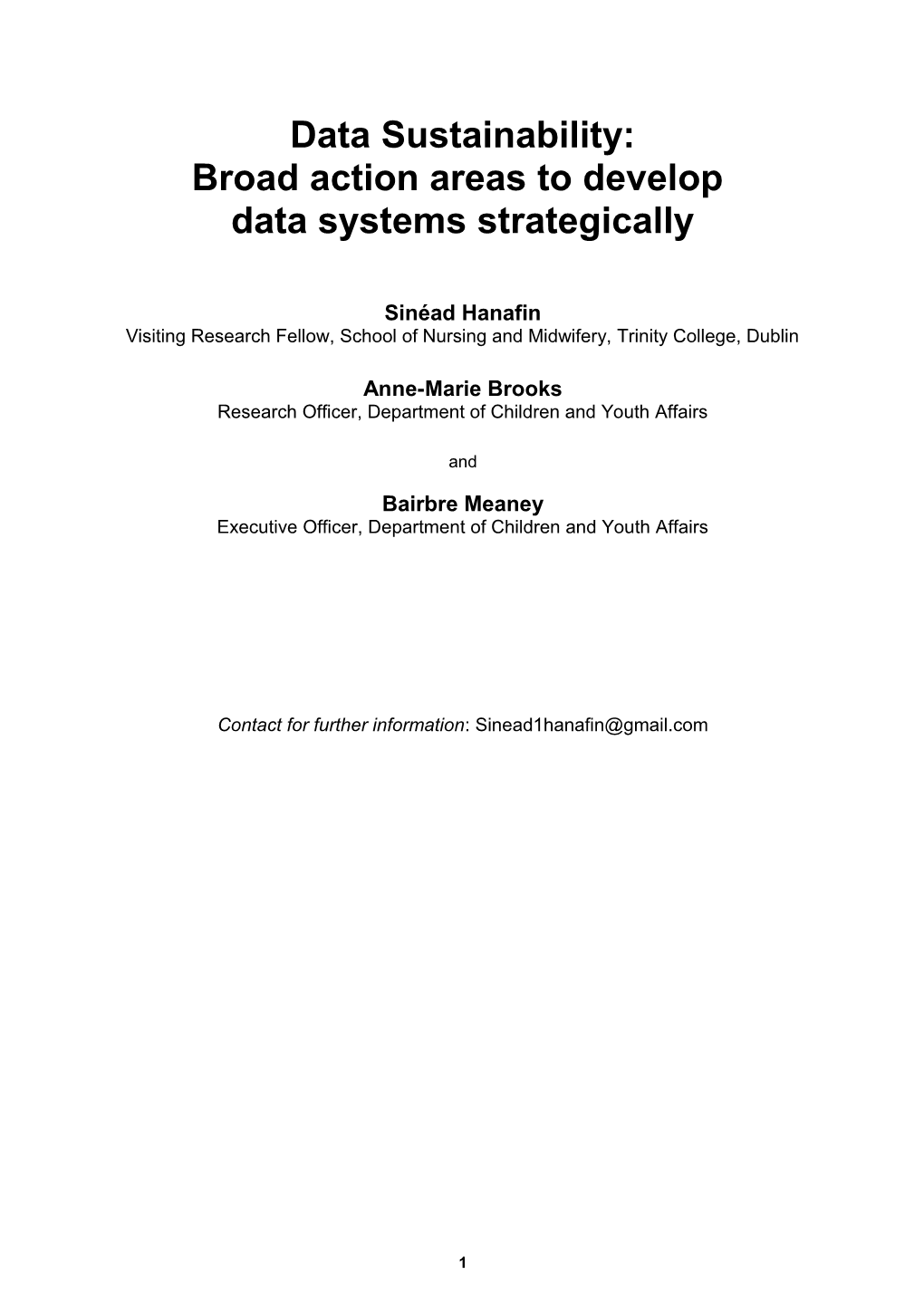 Data Sustainability: a Preliminary Typology to Strategically Develop Data Systems