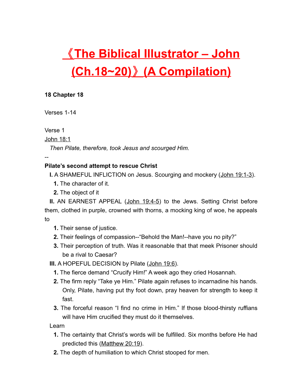 The Biblical Illustrator John (Ch.18 20) (A Compilation)