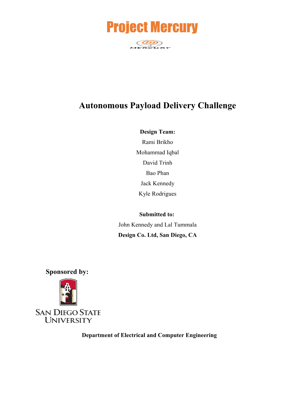 Autonomous Payload Delivery Challenge