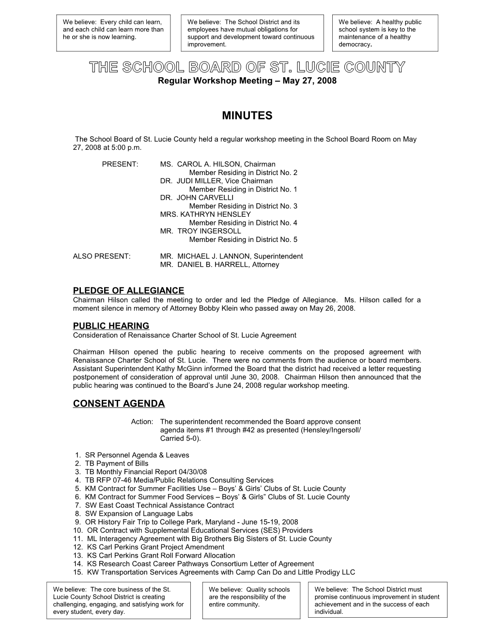 05-27-08 SLCSB Regular Workshop Minutes