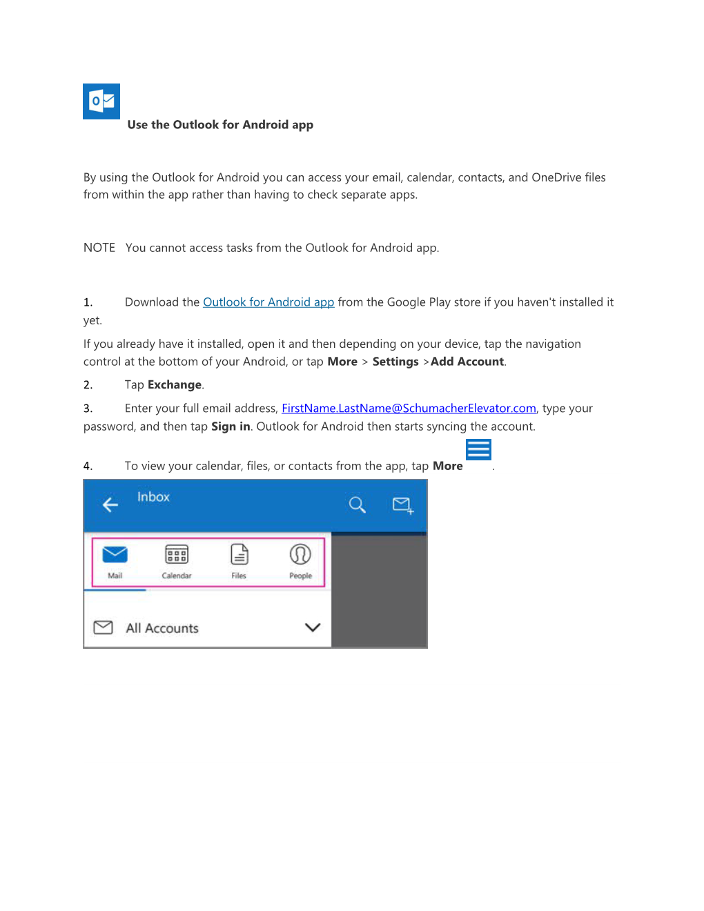 Noteyou Cannot Access Tasks from the Outlook for Android App
