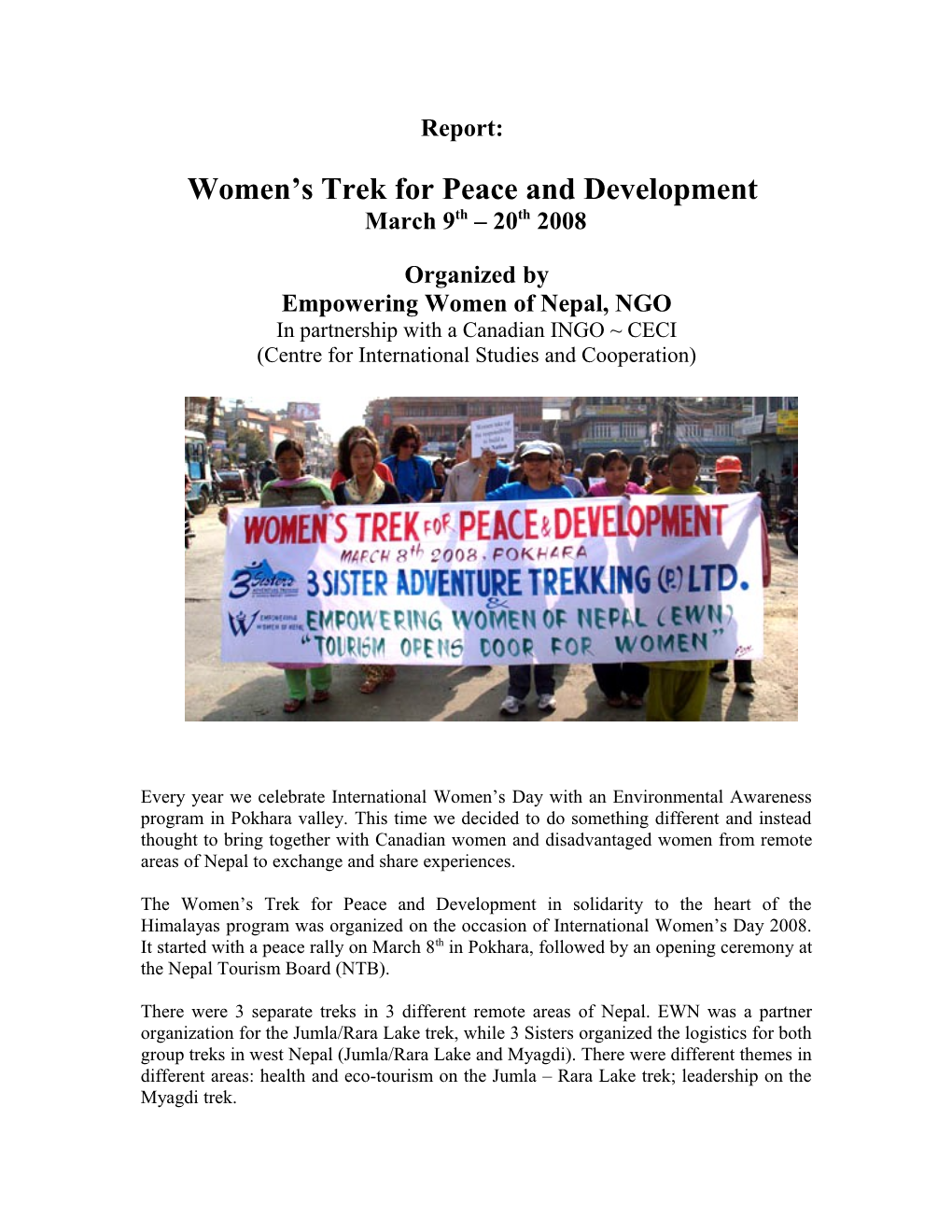 Women Trek for Peace and Development
