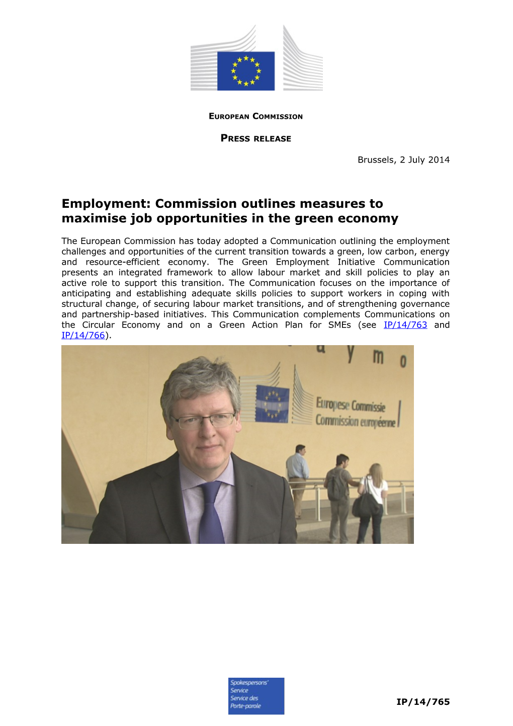 Employment: Commission Outlines Measures to Maximise Job Opportunitiesin the Green Economy