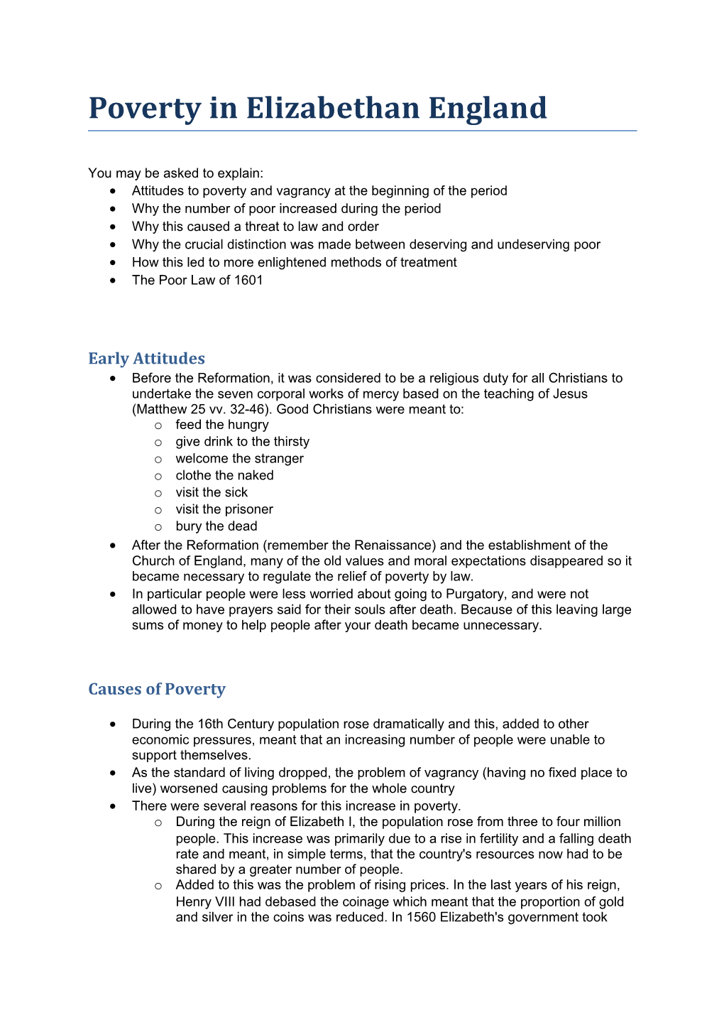 Poverty in Elizabethan England