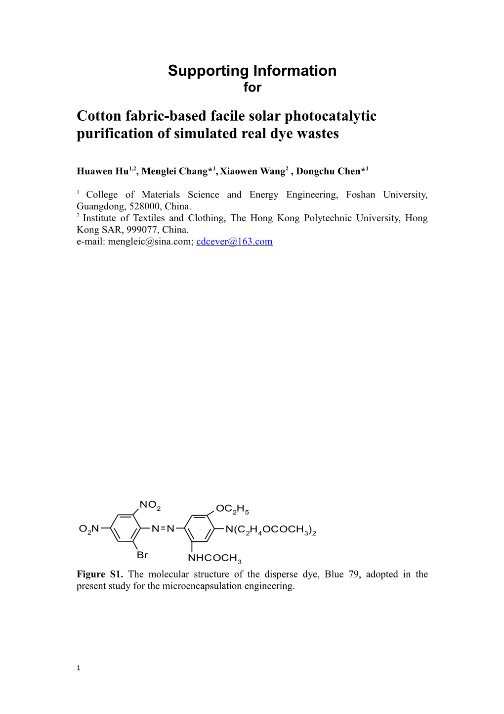 Cotton Fabric-Based Facilesolar Photocatalytic Purification of Simulated Real Dye Wastes