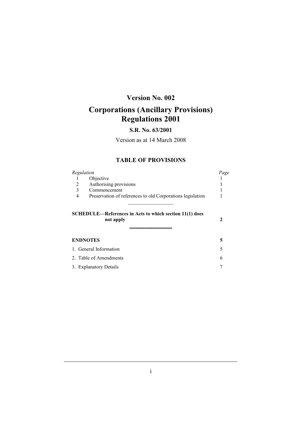 Corporations (Ancillary Provisions) Regulations 2001