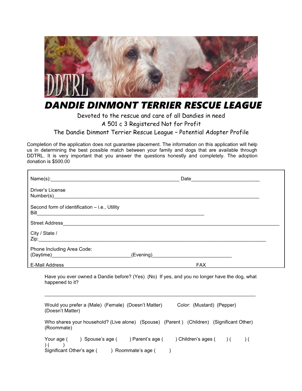 Dandie Dinmont Terrier Rescue League