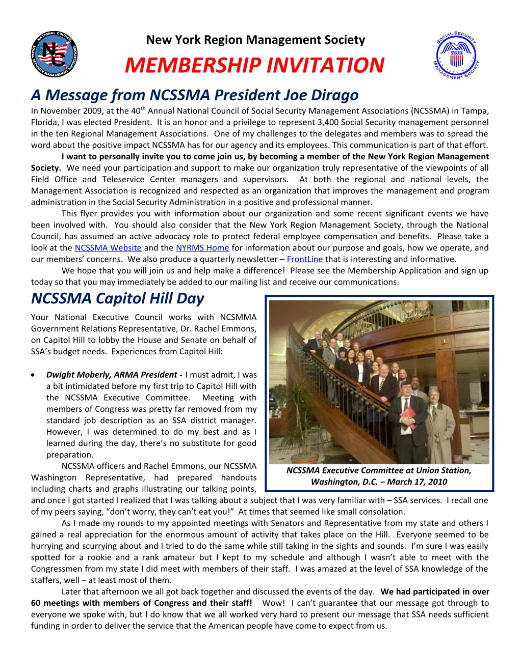 A Message from NCSSMA President Joe Dirago