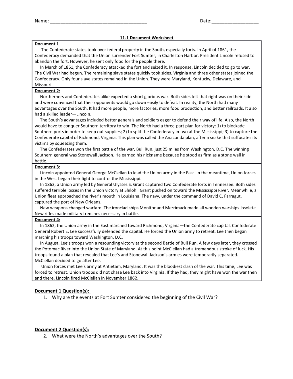 11-1 Document Worksheet