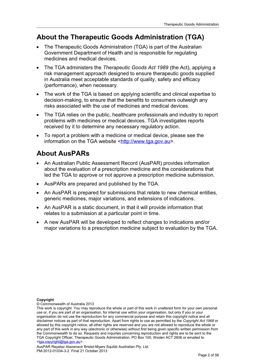 Australian Public Assessment Report for Atazanavir