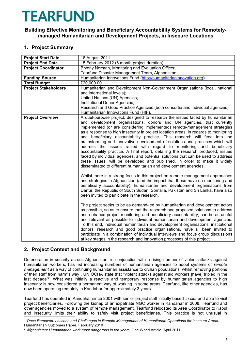 Building Effective Monitoring and Beneficiary Accountability Systems for Remotely-Managed