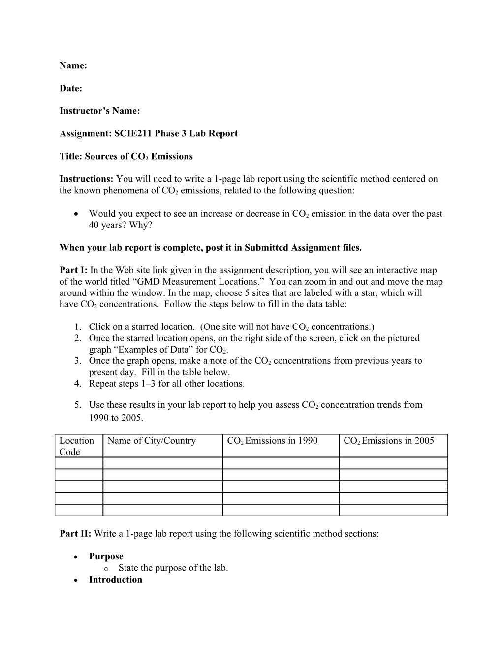 Assignment: SCIE211 Phase 3 Lab Report