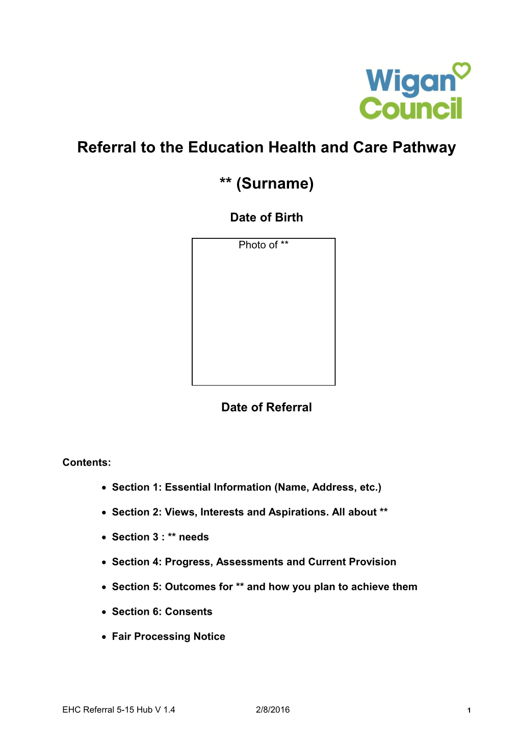 Referral to EHC Pathway