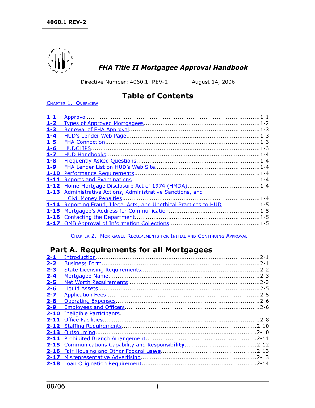 FHA Title II Mortgagee Approval Handbook
