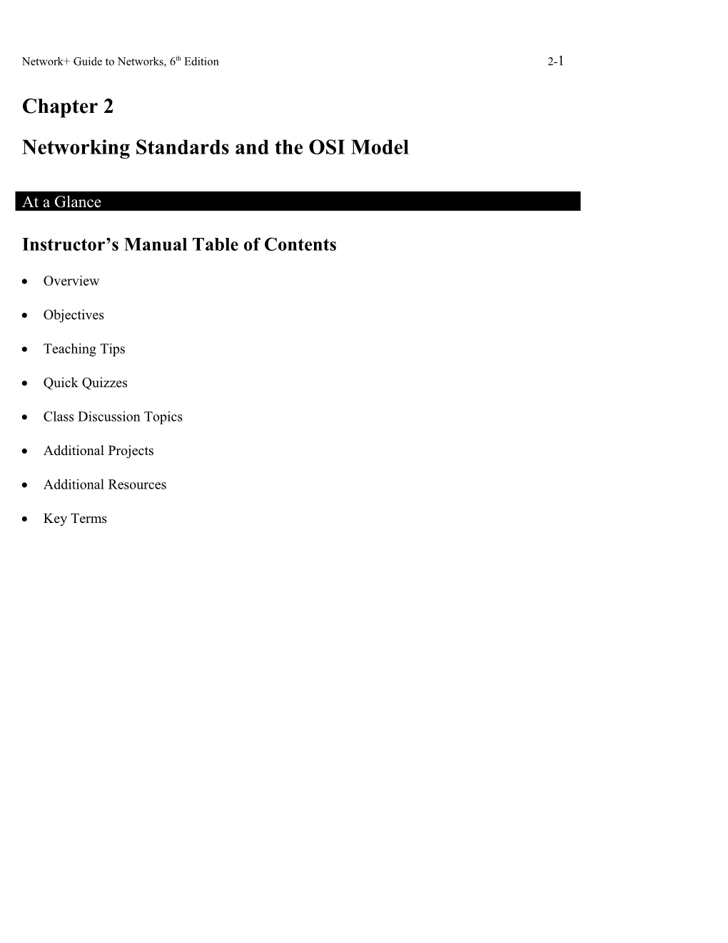 Network+ Guide to Networks, 6Th Edition 2-1