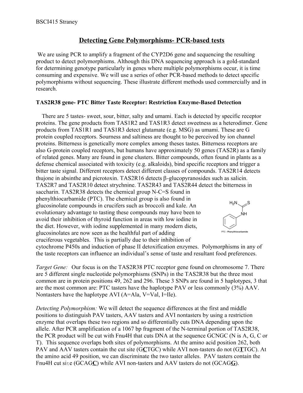 Detecting Gene Polymorphisms- PCR-Based Tests