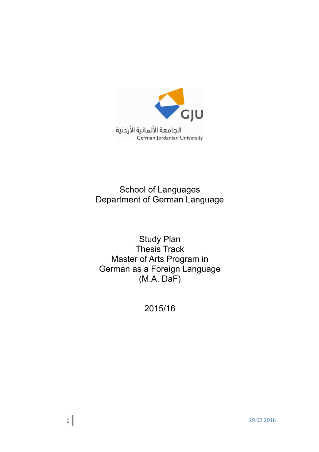 Master of Arts Program in German As a Foreign Language