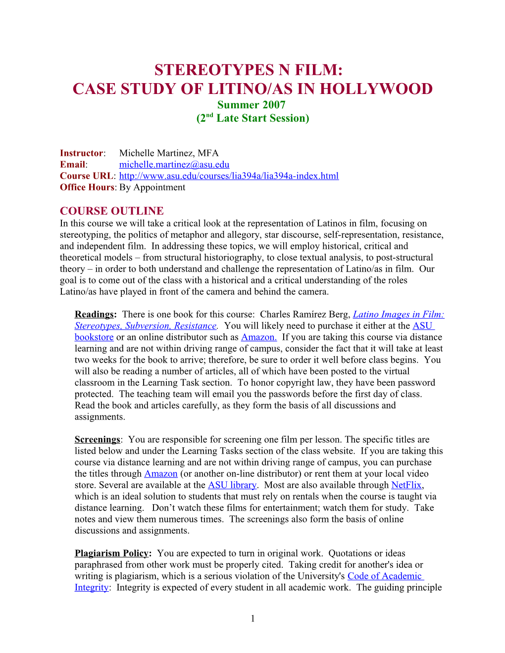 Case Study of Litino/As in Hollywood