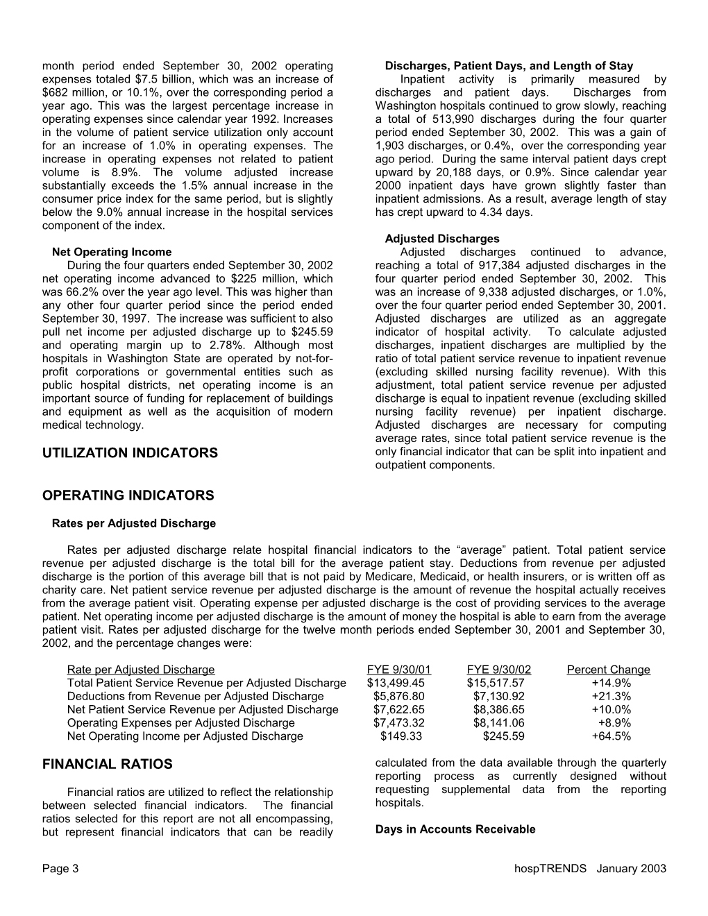 Page 1 Hosptrends January 2003