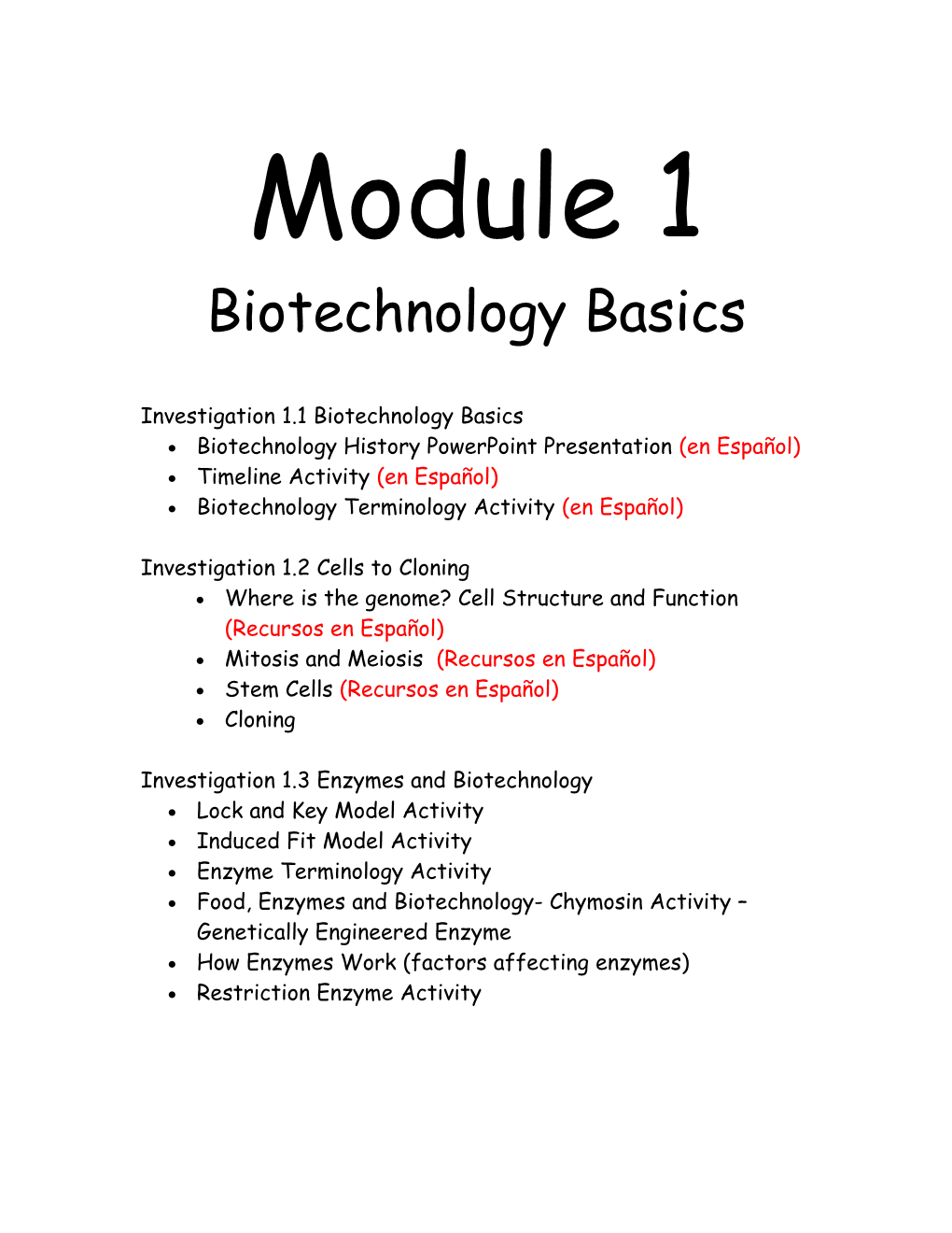 Biotechnology Basics