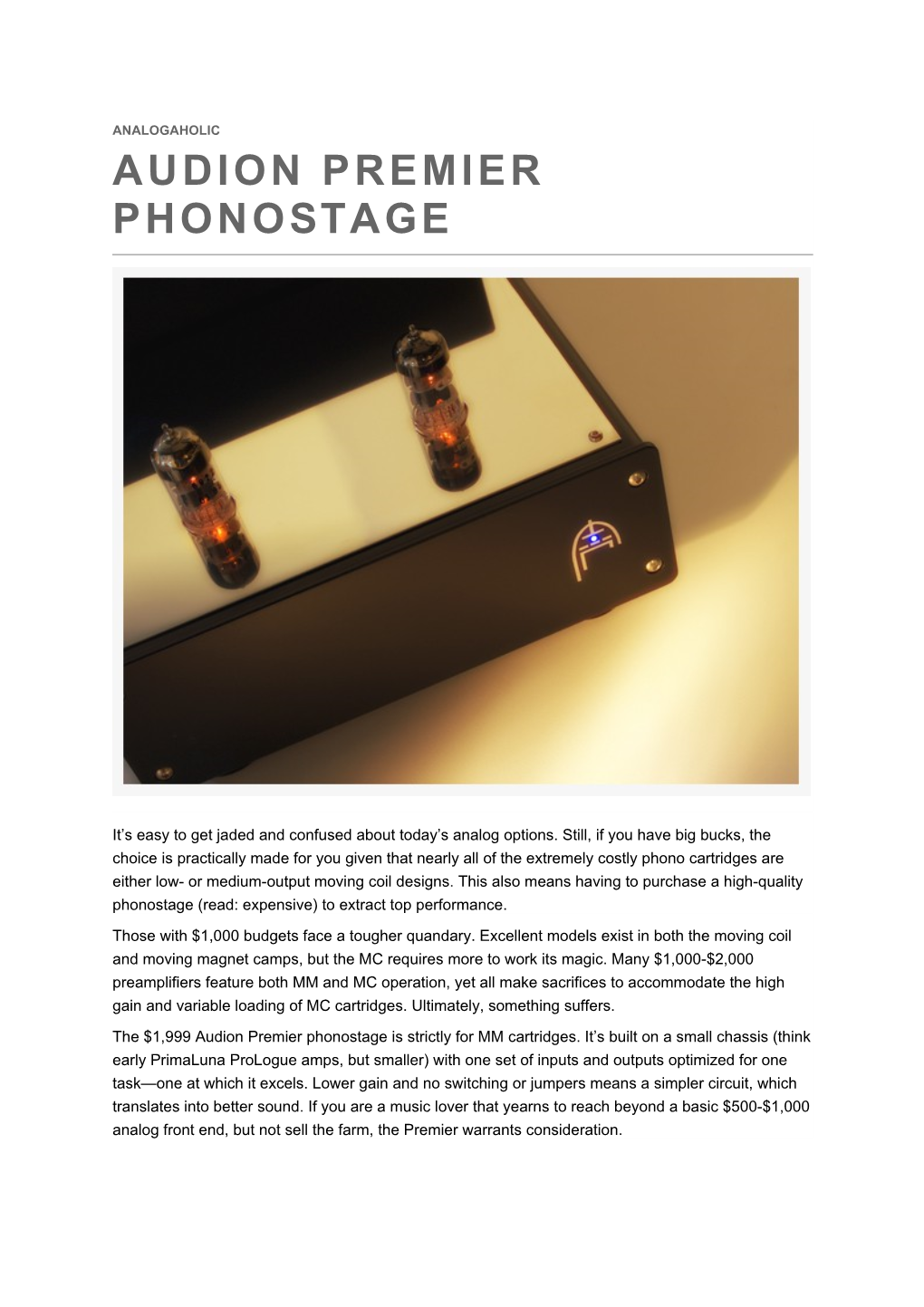 Audion Premier Phonostage