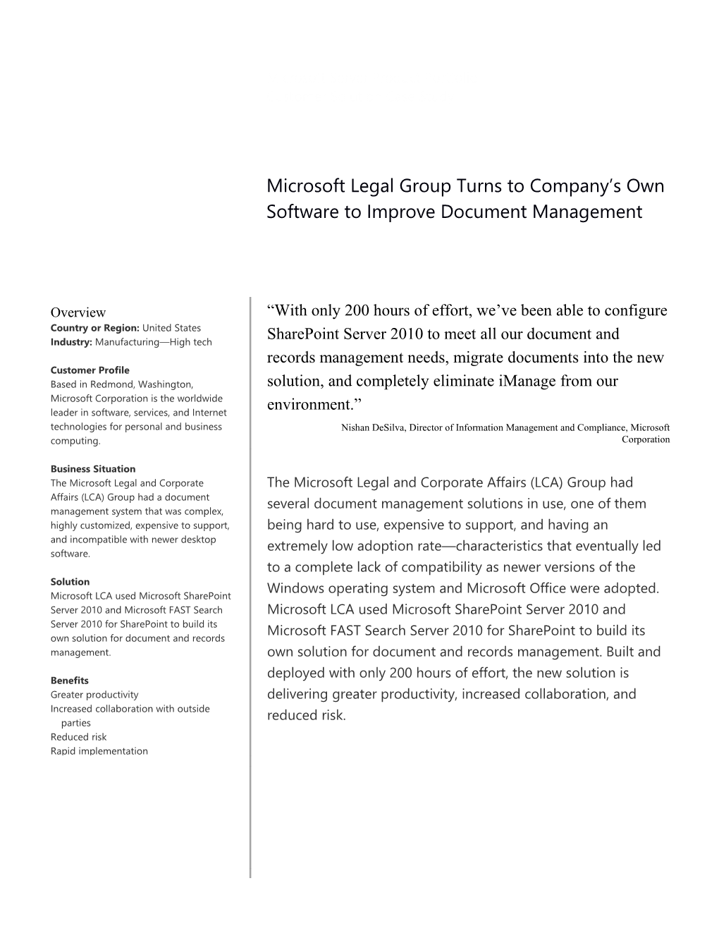The Microsoft Legal and Corporate Affairs (LCA) Group Consists of 987 Attorneys, Paralegals