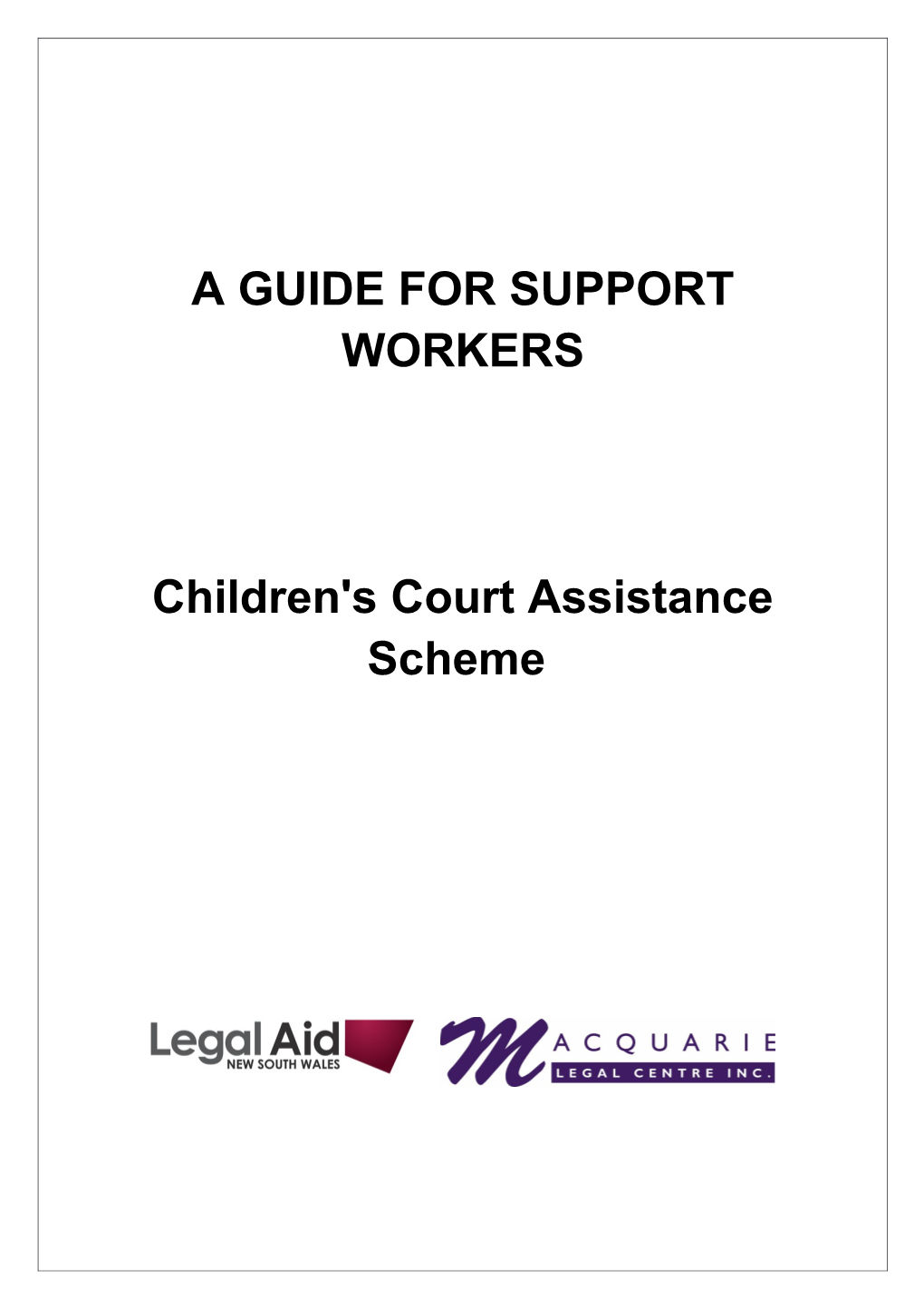 A Guide for Support Workers