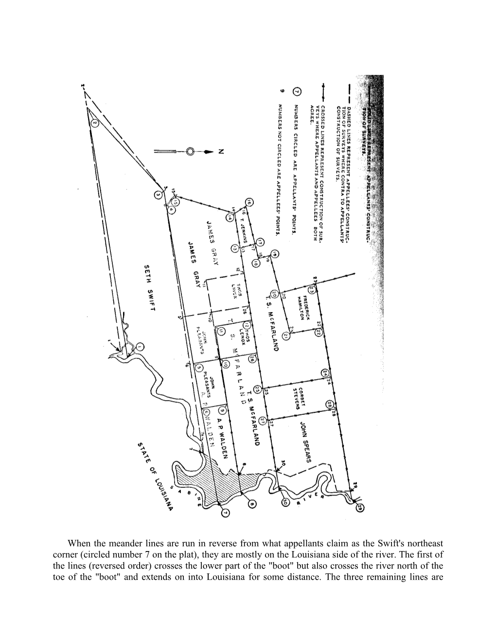 When the Meander Lines Are Run in Reverse from What Appellants Claim As the Swift's Northeast