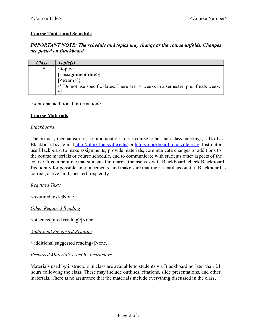 Course Syllabus (Approved) Template, Version 05