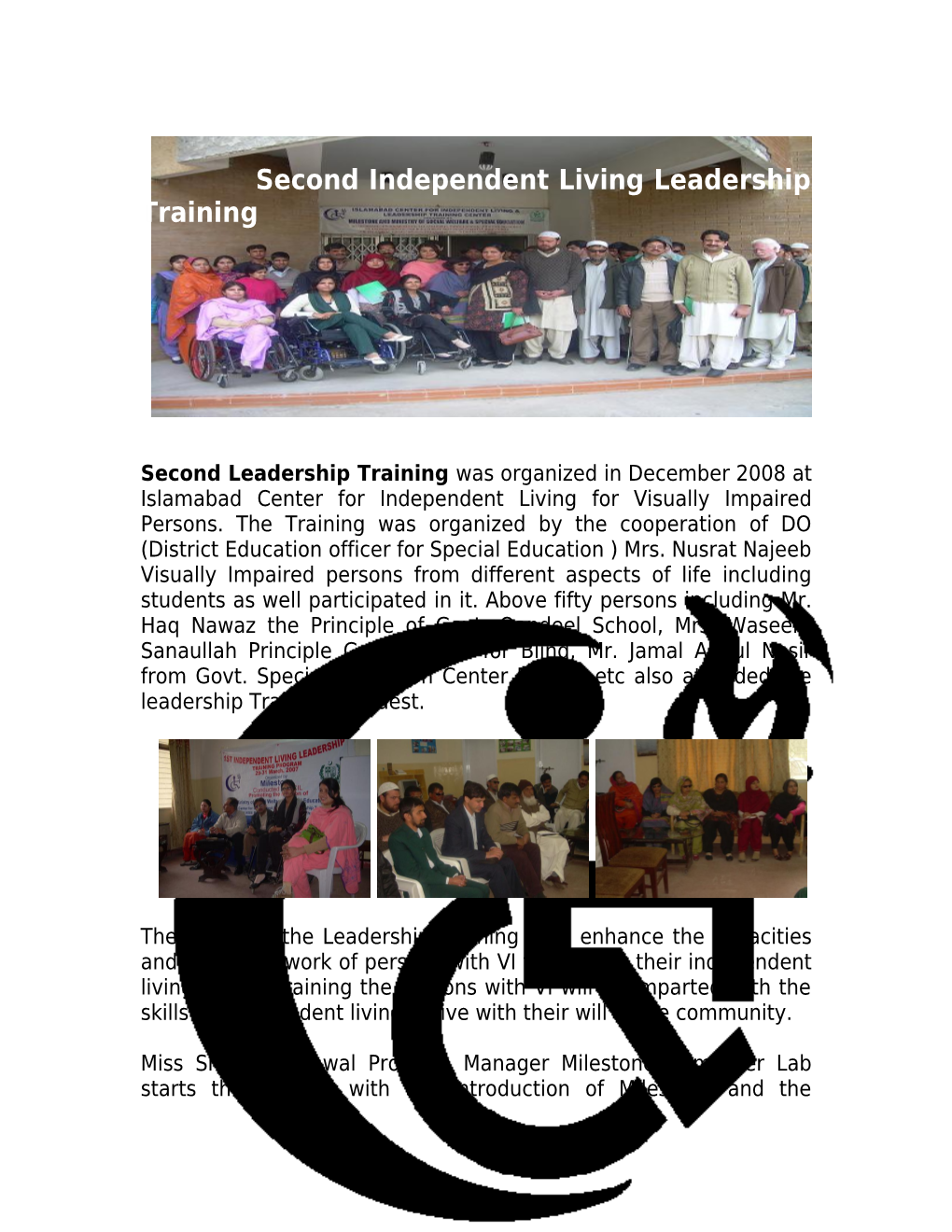 Second Independent Living Leadership Training