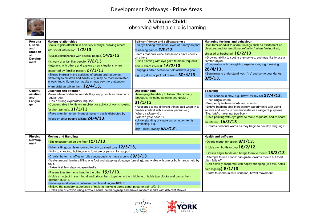 Development Pathways - Prime Areas