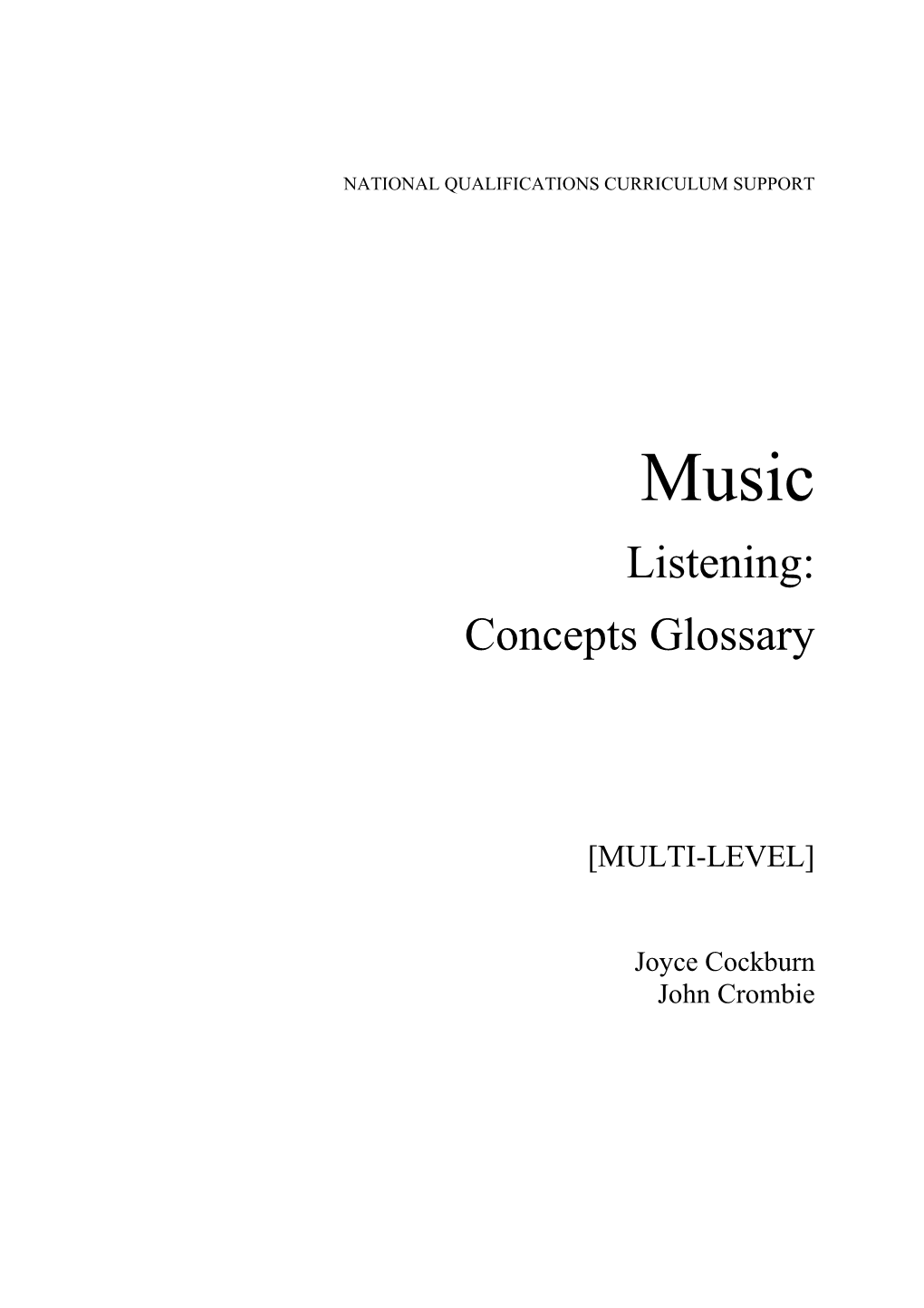 Music: Listening - Concepts Glossary