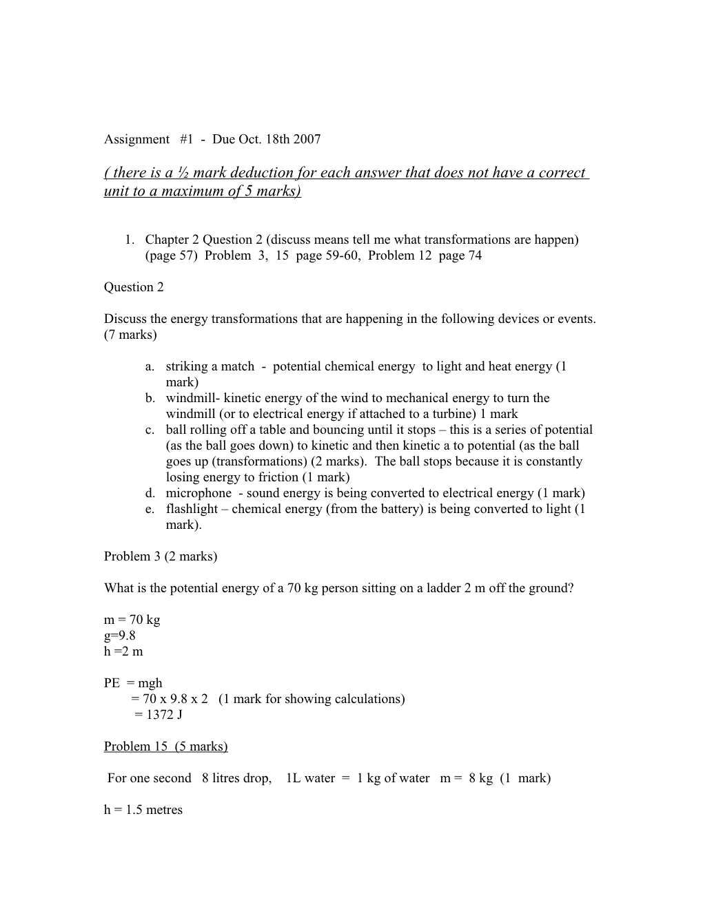 Assignment #1 - Odd Sections