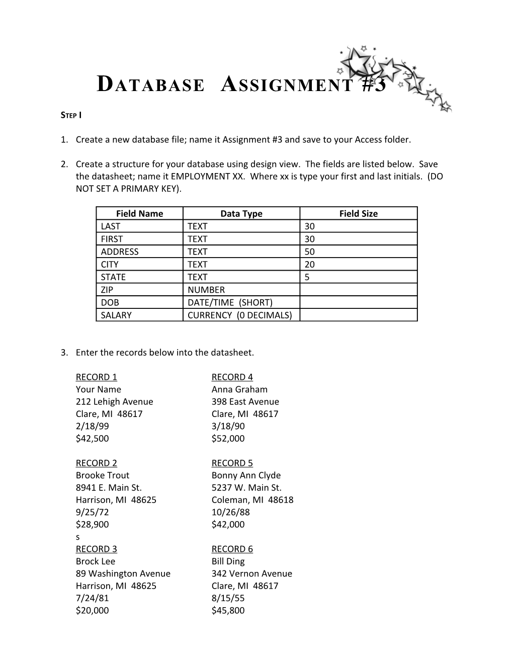 Database Assignment #3