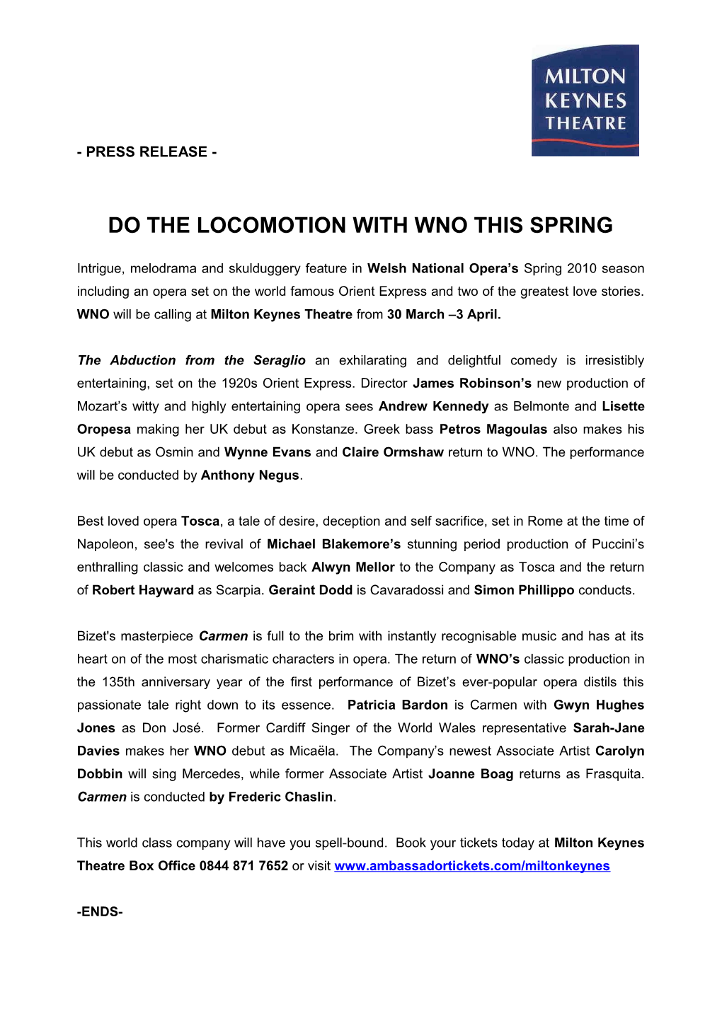 Do the Locomotion with Wno This Spring