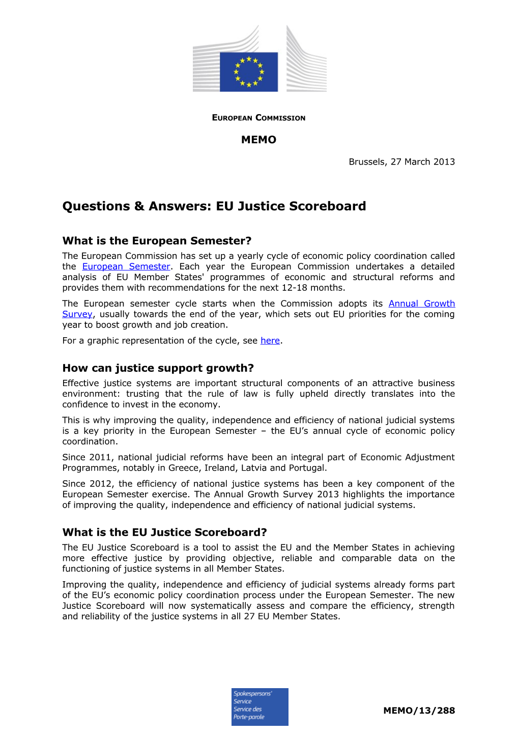 Questions & Answers: EU Justice Scoreboard
