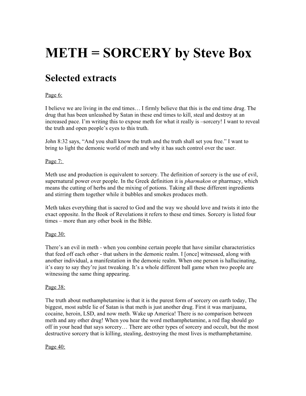 METH = SORCERY by Steve Box