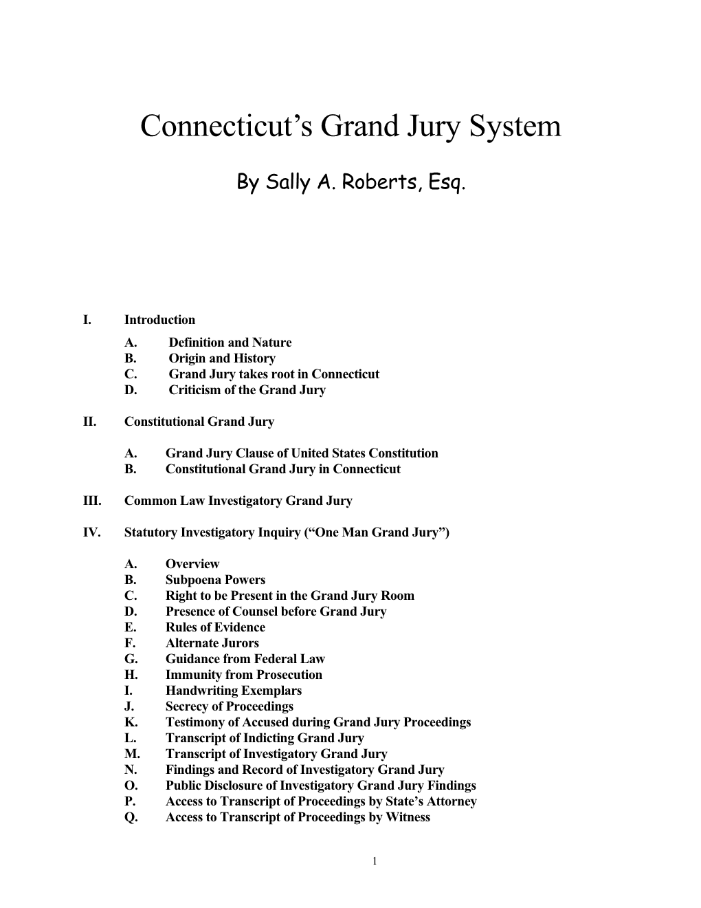 Connecticut Sgrand Jury System