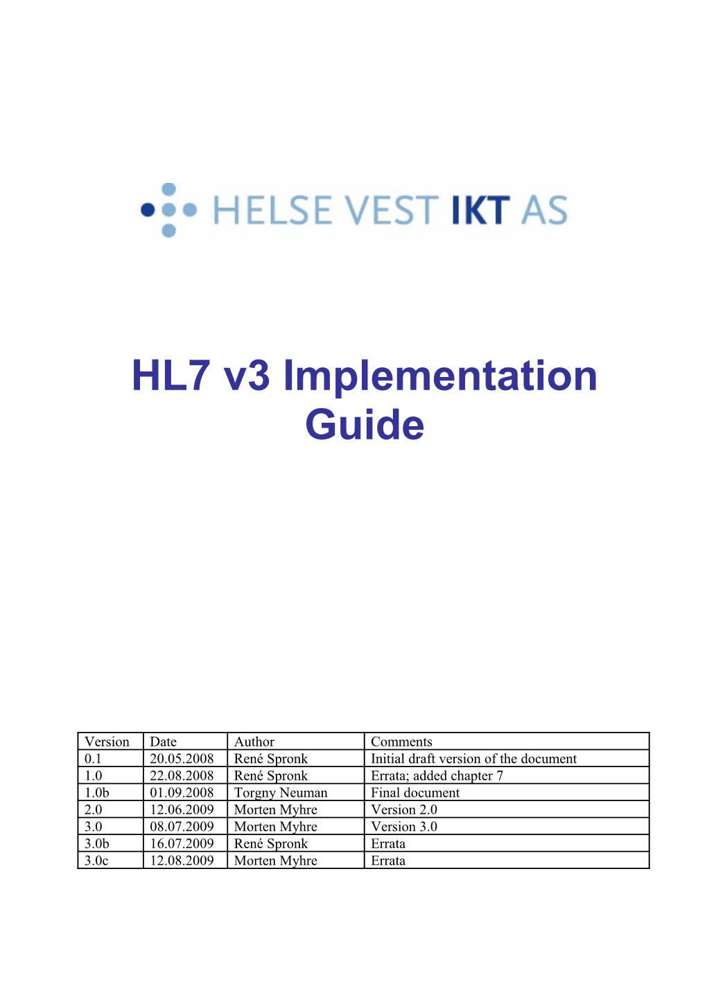 HL7 V3 Implementation Guide