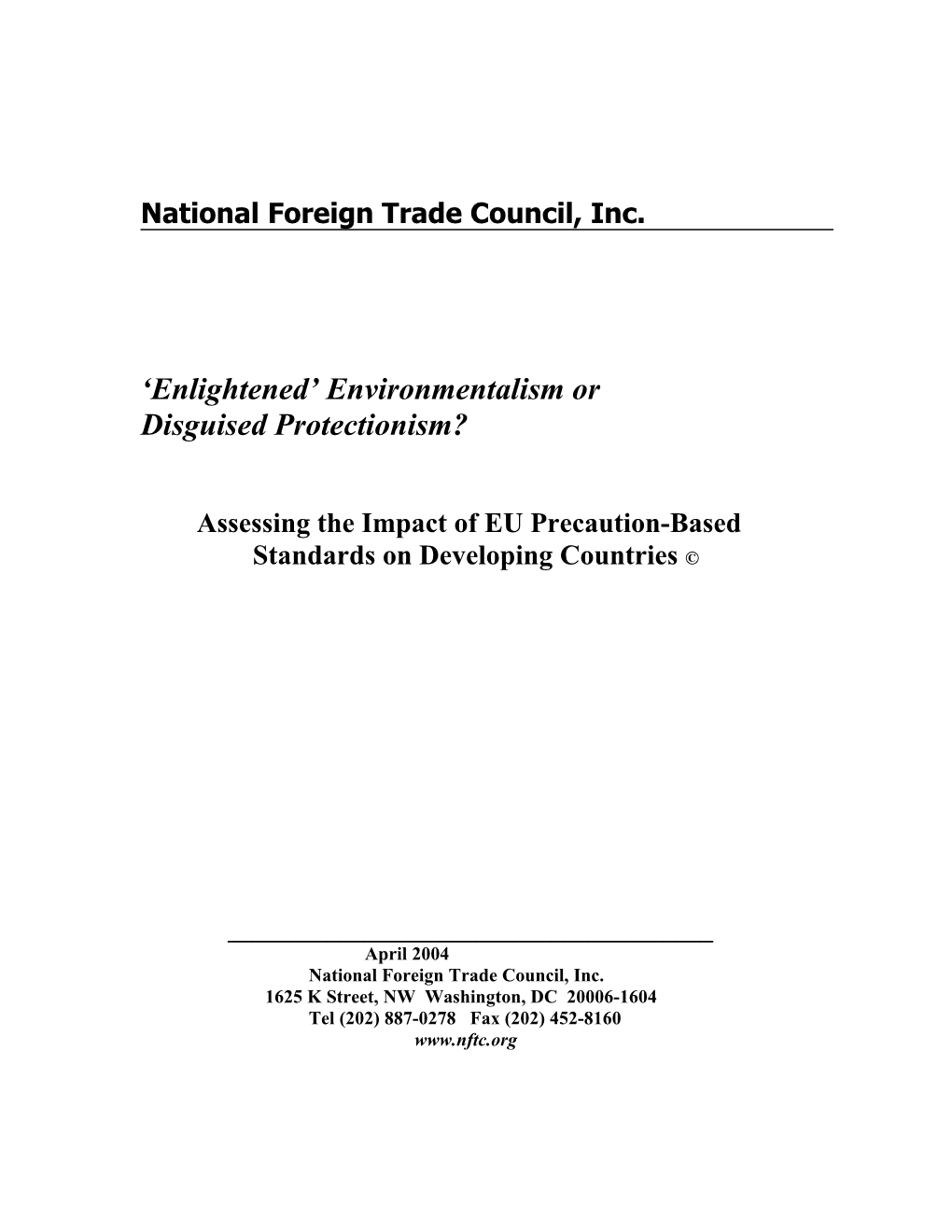 National Foreign Trade Council, Inc