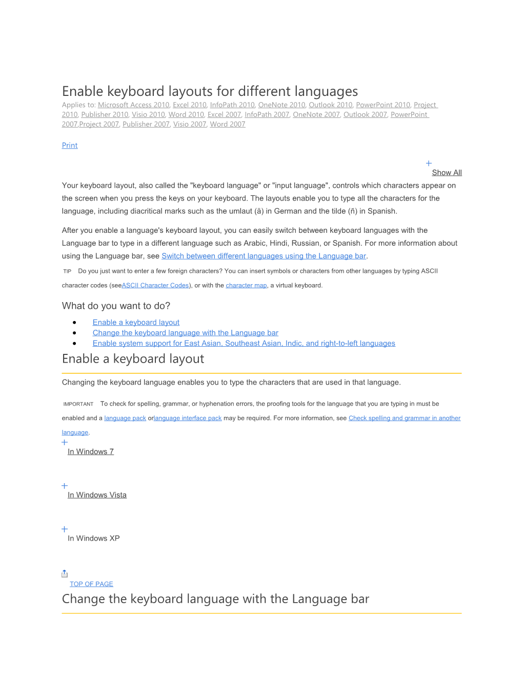 Enable Keyboard Layouts for Different Languages