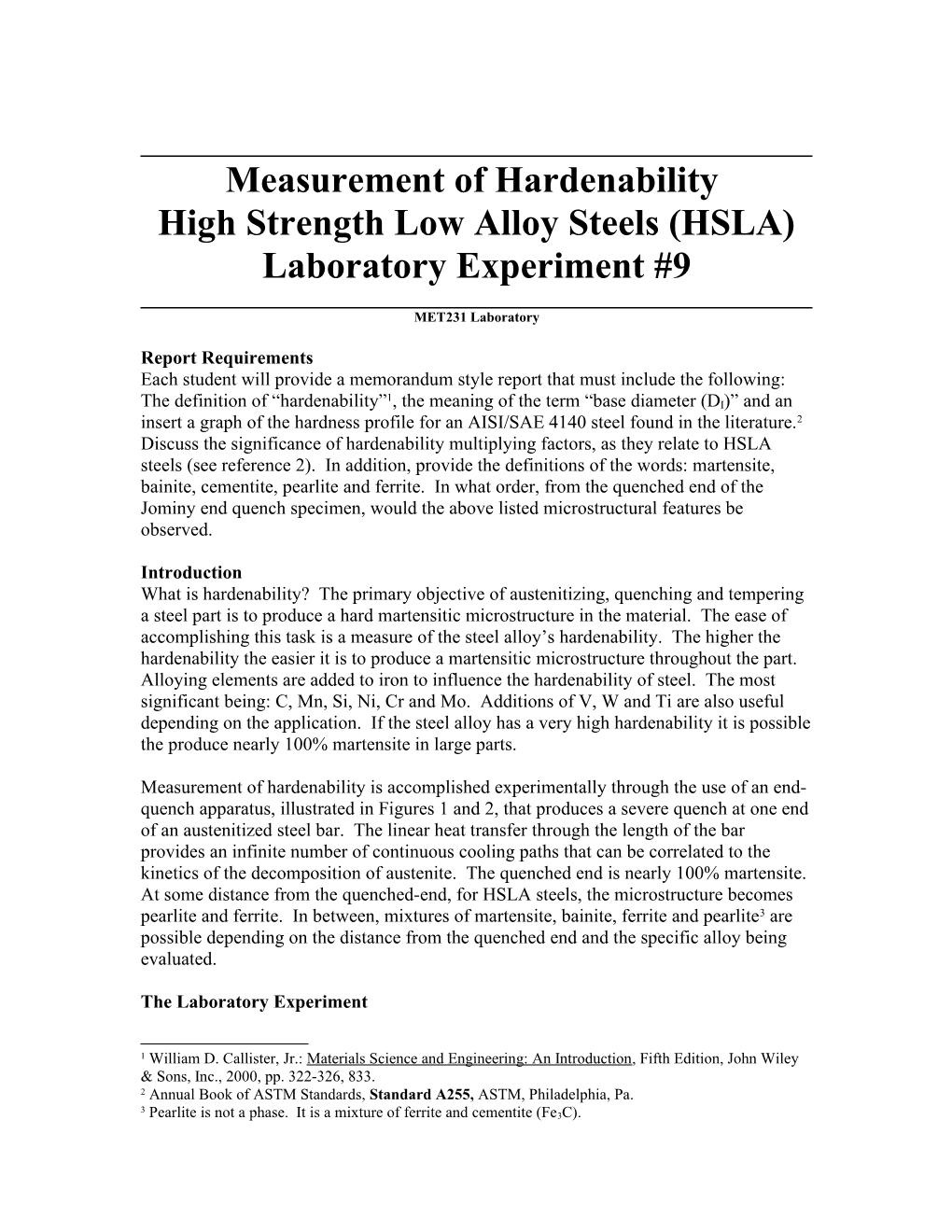 Measurement of Hardenability of High Strength Low Alloy Steels
