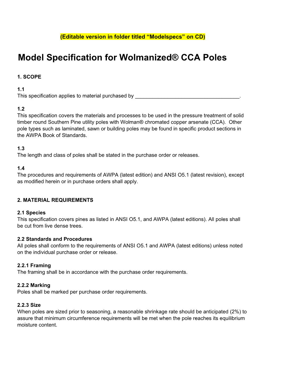 Editable Version in Folder Titled Modelspecs on CD