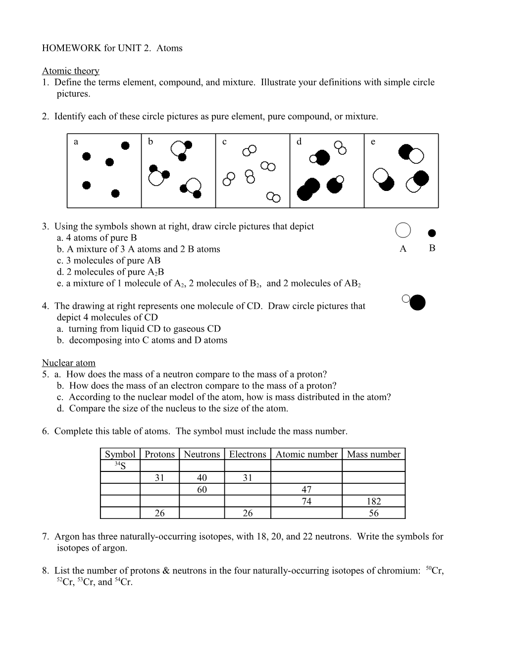 HOMEWORK for UNIT 2