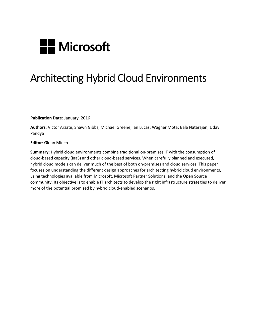 Architecting Hybrid Cloud Environments