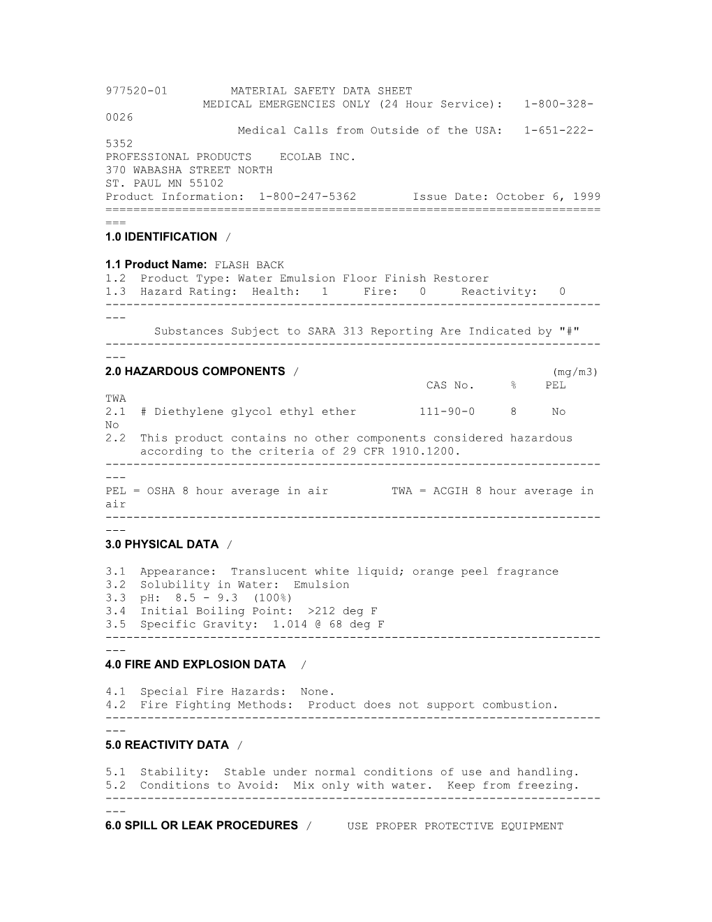 977520-01 Material Safety Data Sheet