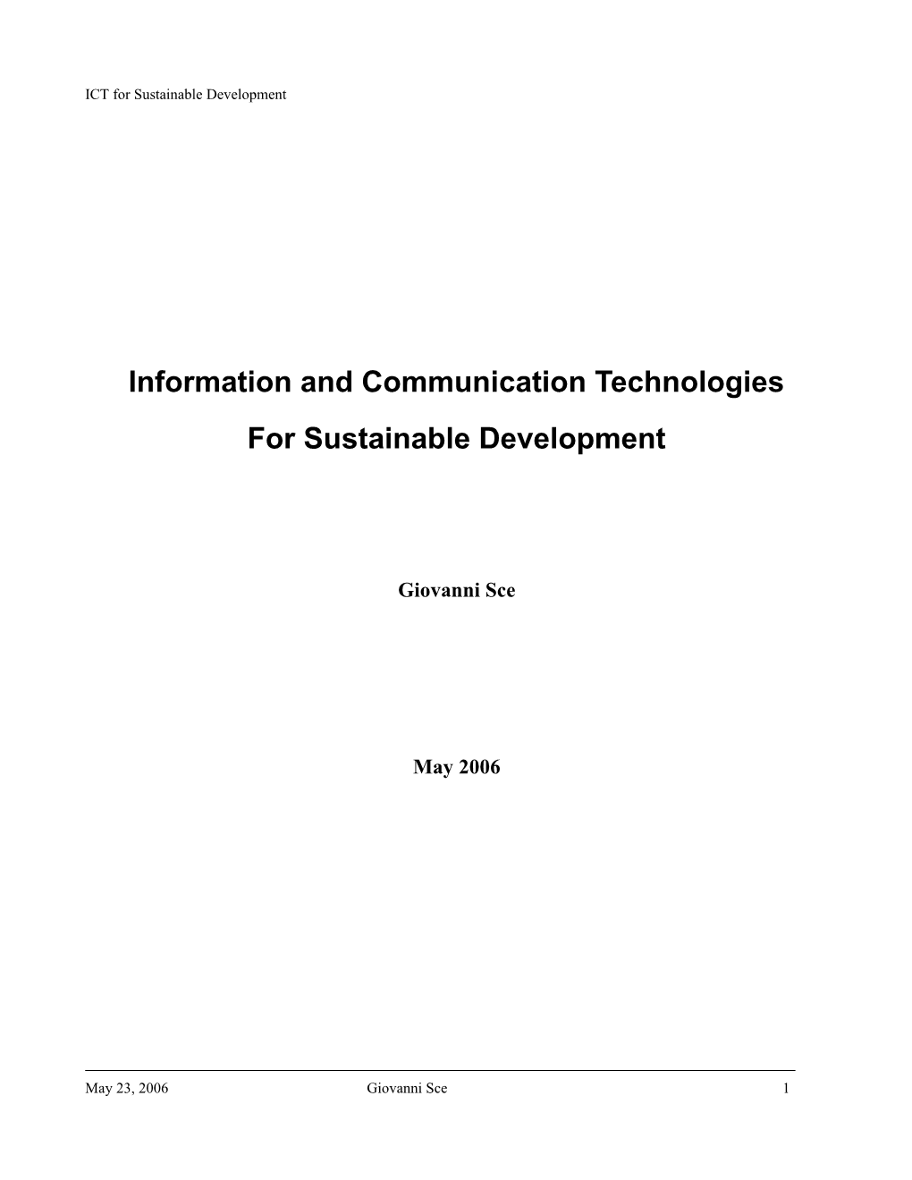 Information and Communication Technologies